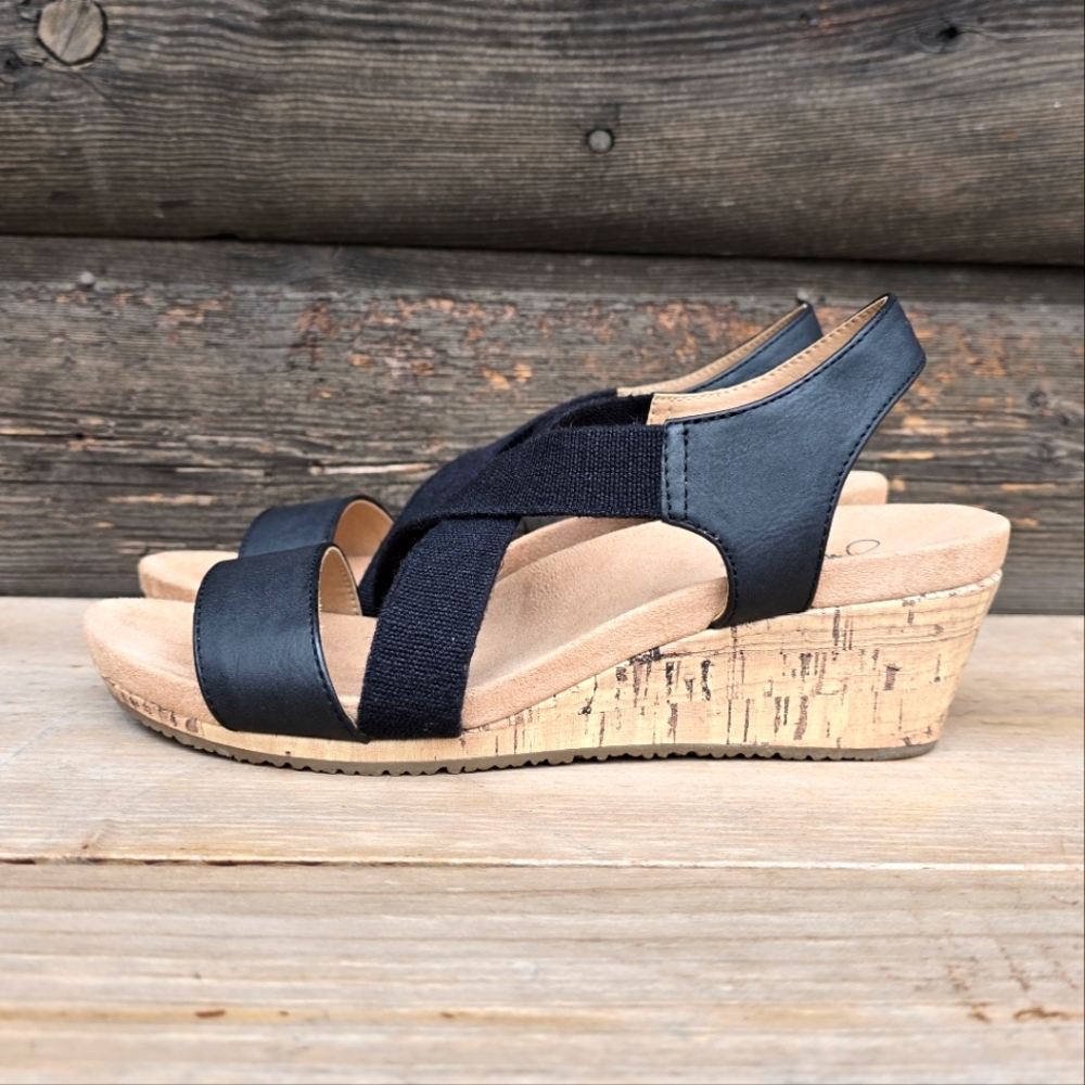Life Stride NEW Mexico Modern Coastal Minimalist Cork Wedge Comfort Sandal 7M - Picture 4 of 16